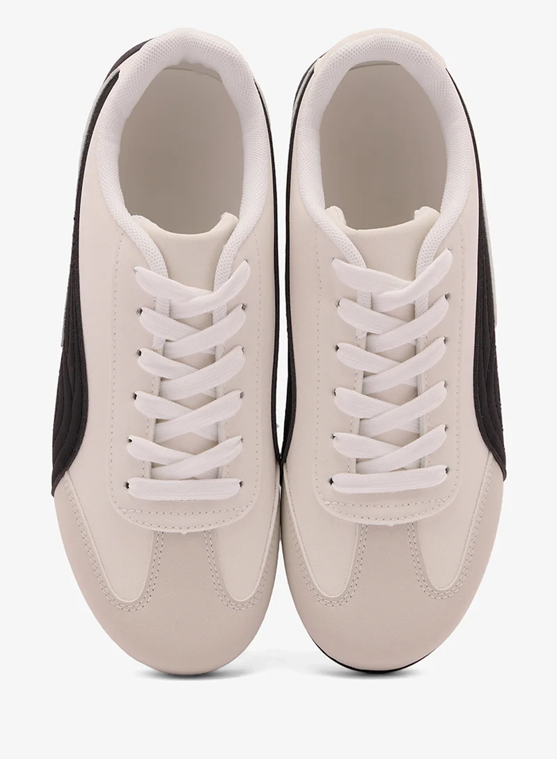 B&R Beige/White Low Top Lifestyle Sneakers for Women | Best Price UAE