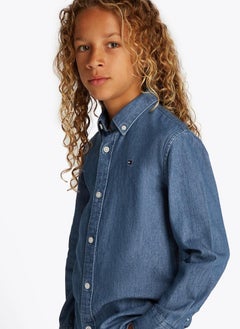 TOMMY HILFIGER Kids Denim Chambray Ls Shirt  - Image 3