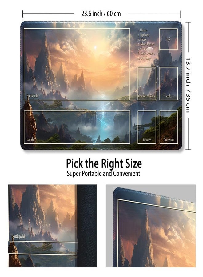 DAUXID Premium Stitched MTG Playmat with Zones and Non-Slip Rubber Backing - TCG Play Mat for MTG and Other Card Games - Colorful Design with Vintage Look and Feel (DKT (48),Zones 1) - Image 2