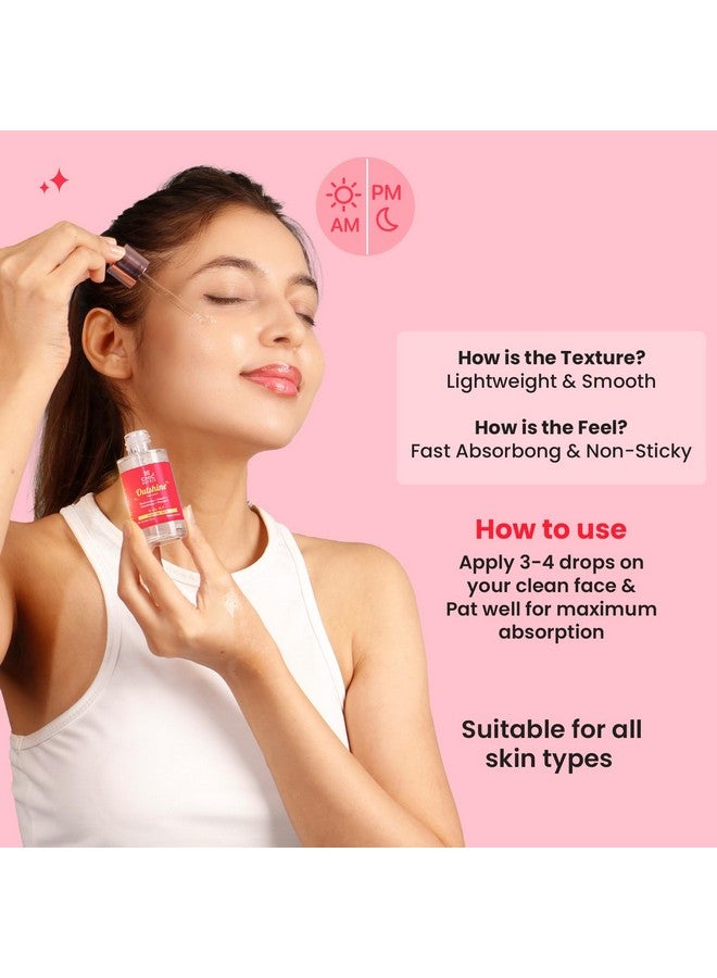 CHICNUTRIX Outshine With Korean 2% Niacinamide + Glutathione + Vitamin C Helps Brighten Dull Skin Clears Dark Spots Blemishes Acne Marks & Pigmentation Korean Glass Skin Serum - Image 5