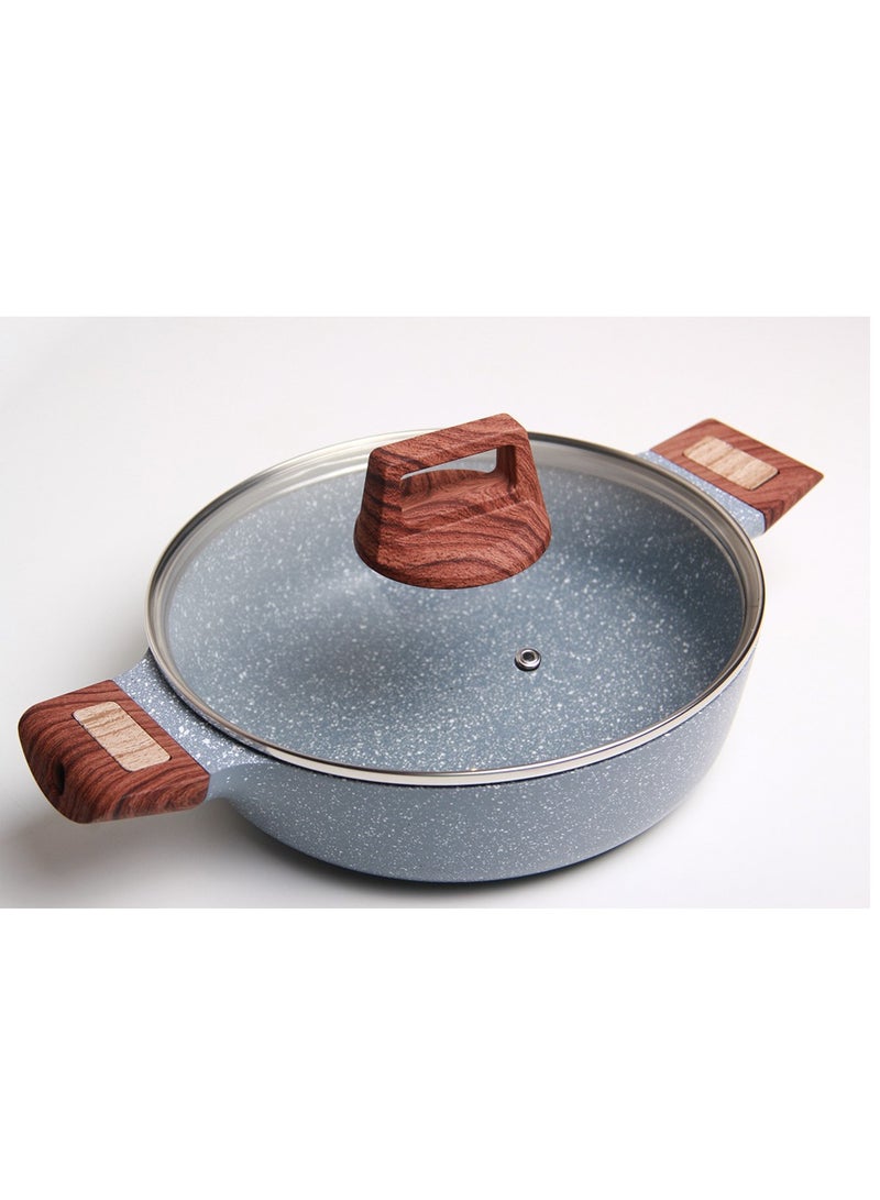 مقلاية جرانيت تركي مقاس 26 سم مع شبكة وغطاء زجاجي - Image 5