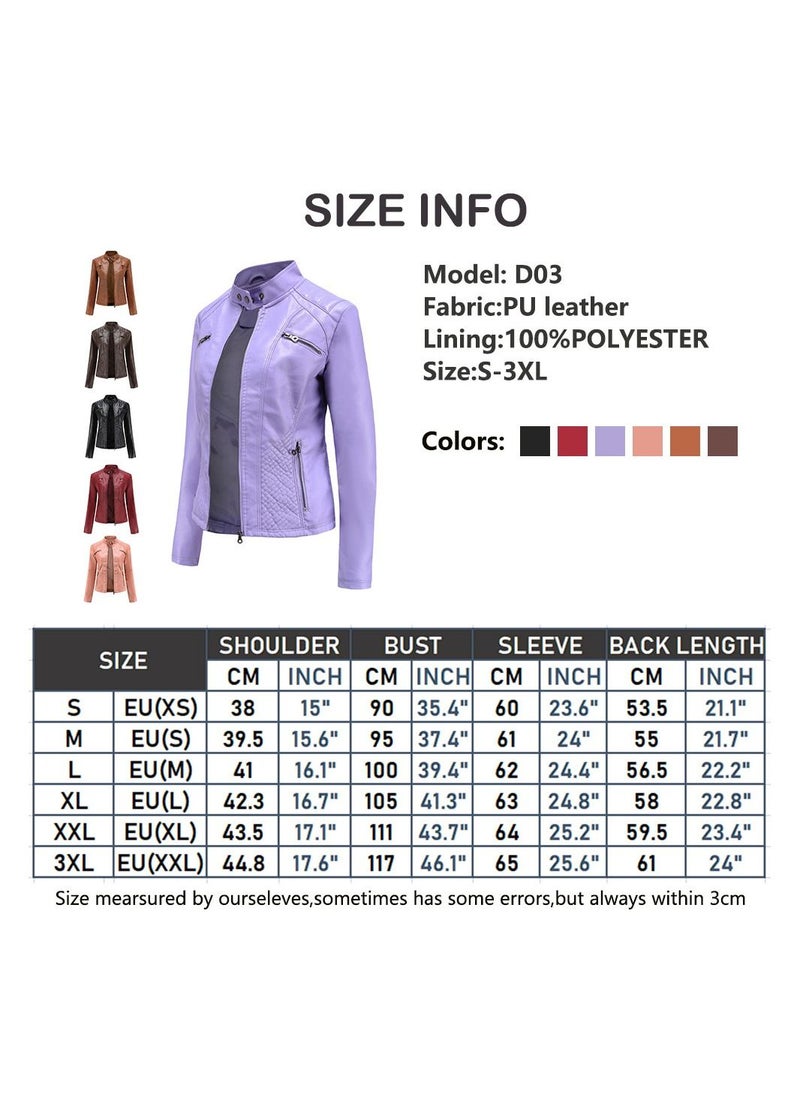 2023 New Women's Casual Leather Stand Neck Jacket Black - pzsku/Z98FB6CD9E84832858CB9Z/45/_/1691899808/858b26d3-e3b9-4bb0-84d6-2e5d1b5cdd8b