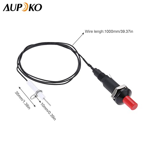 Aupoko 2 Sets Piezo Spark Ignition with Cable Push Button Igniter, Type of 1 Out 2 Electrode 200 Degree Resistance Wire, Fit for Gas Fireplace Gas Oven Gas Heater lgniter Ceramic Kitchen Lighter​ - Image 5