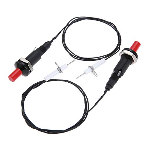 Aupoko 2 Sets Piezo Spark Ignition with Cable Push Button Igniter, Type of 1 Out 2 Electrode 200 Degree Resistance Wire, Fit for Gas Fireplace Gas Oven Gas Heater lgniter Ceramic Kitchen Lighter​ - Image 1