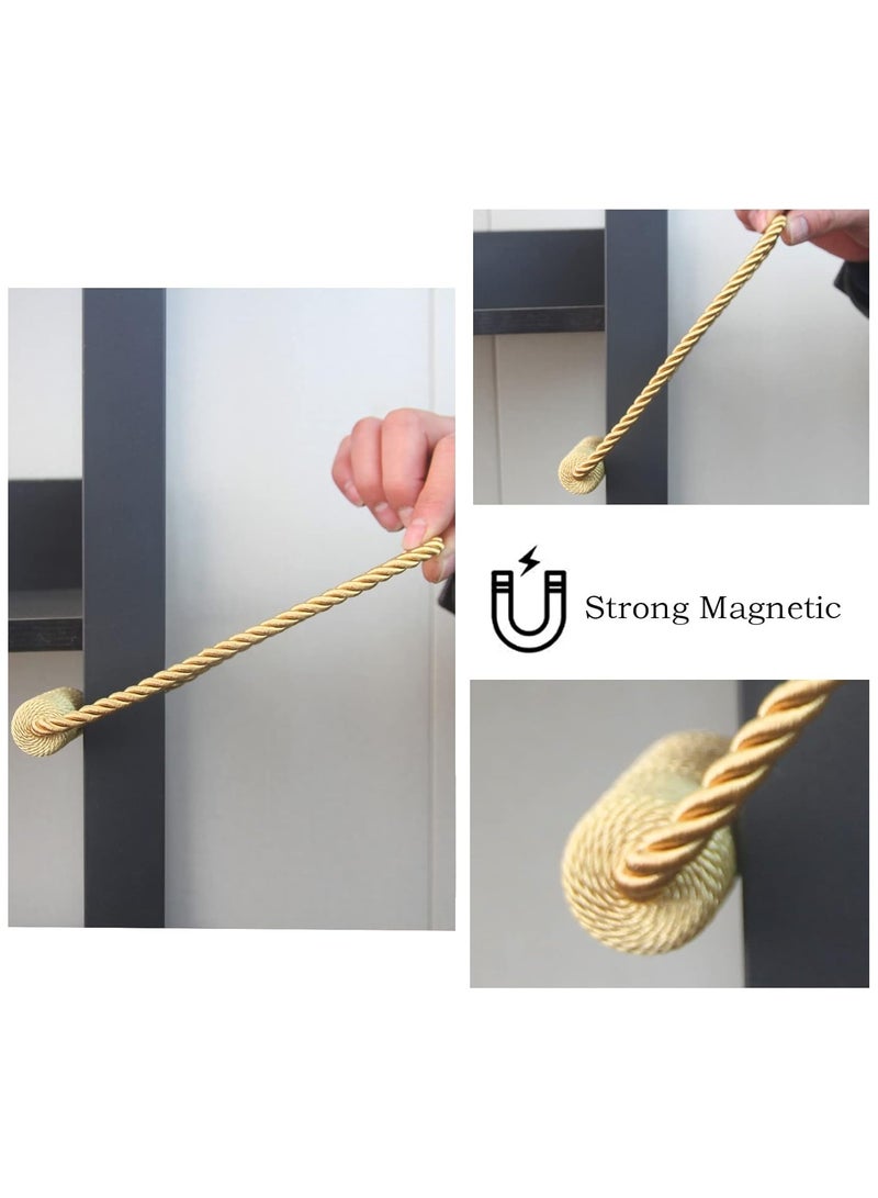 NANAO رباط ستائر مغناطيسي 2 عبوة حبل ستارة ذهبي حاملات ستائر للستائر الحديثة روابط زخرفية لحاملات الستائر - Image 5