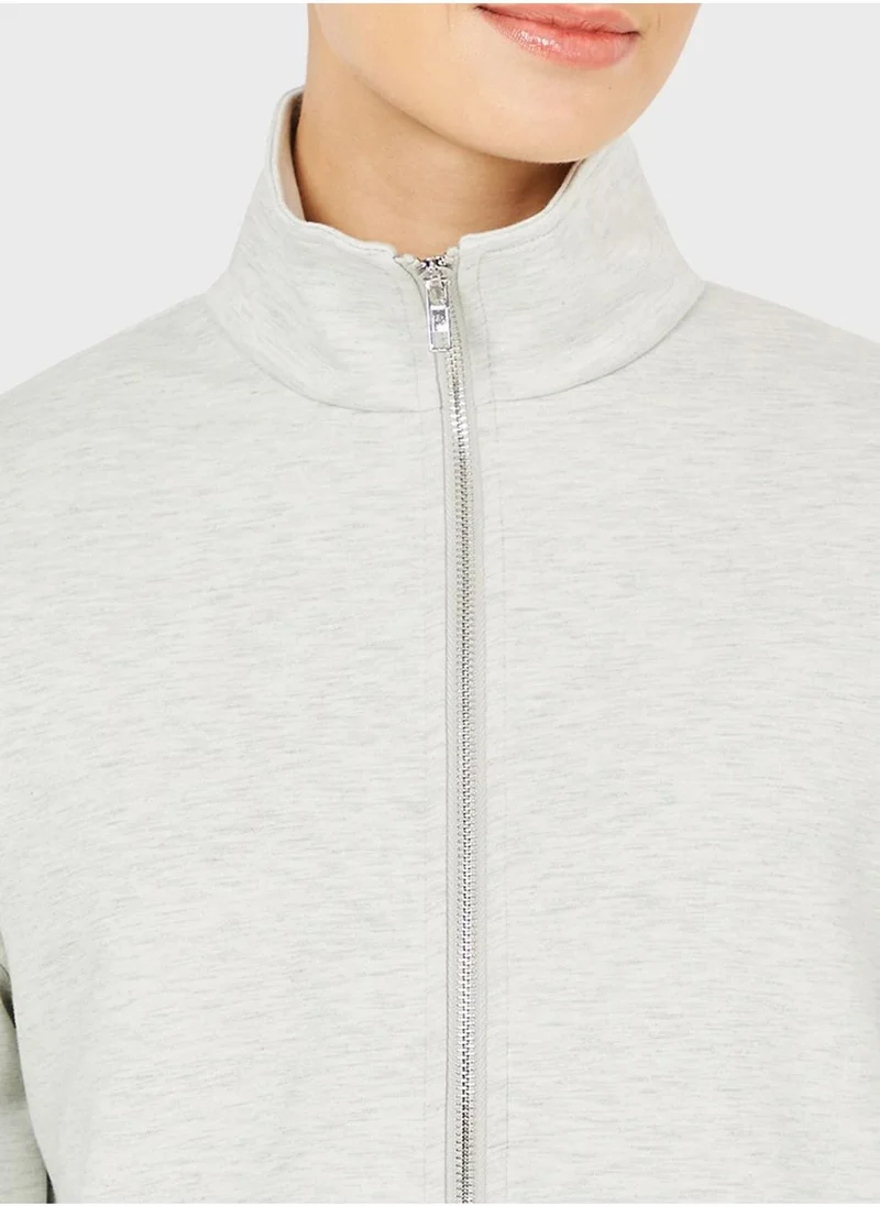 Styli High Neck Zip Detail Sweatshirt