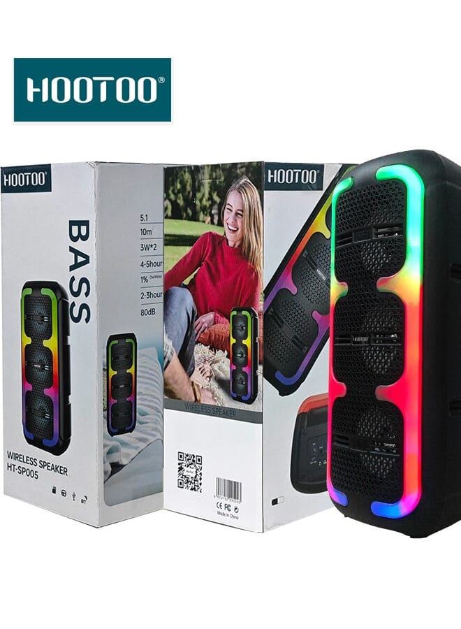 هوتو مكبر صوت بلوتوث، مضخم صوت جهير ثقيل، راديو FM، صوت ستيريو - Image 1