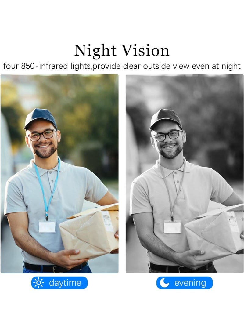 SOLARAE Smart Wireless Remote Video Doorbell, Camera Wireless Intercom Doorbell, HD Night Vision WiFi Security Door Doorbell, Cloud Storage, 2-Way Audio - Image 4