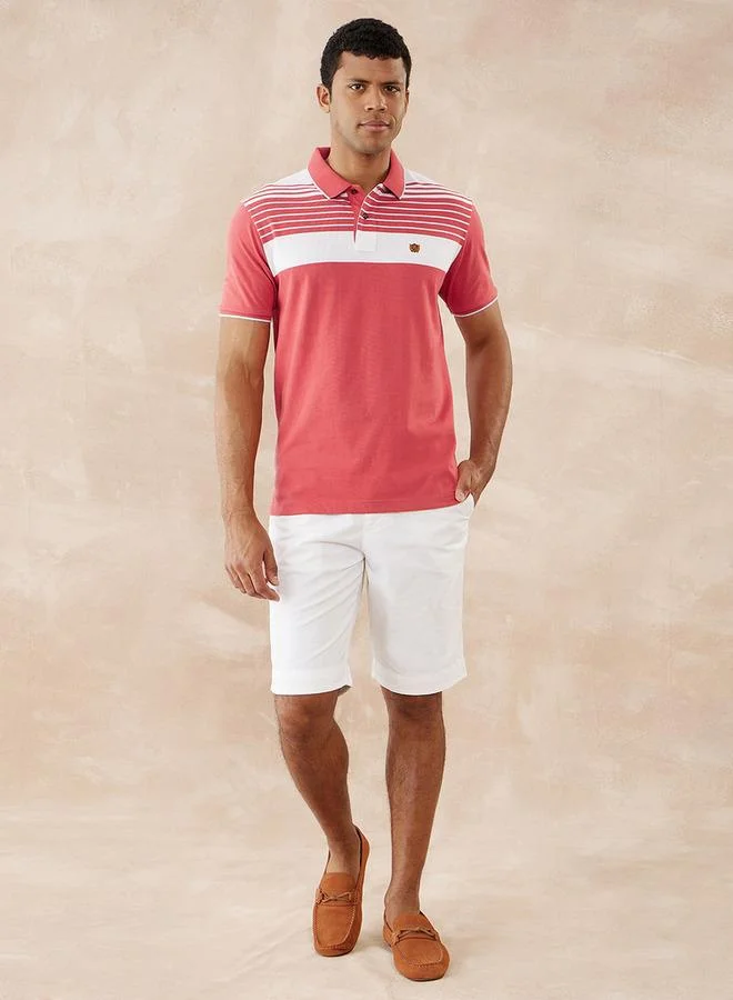 fahrenheit Fahrenheit Striped Polo T-shirt