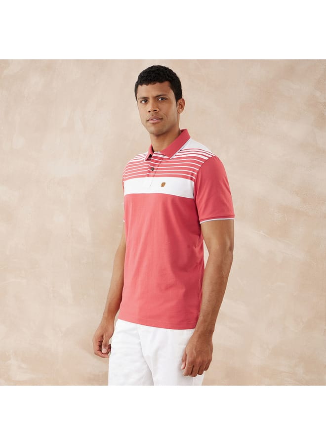 fahrenheit Fahrenheit Striped Polo T-shirt with Short Sleeves  - Image 3