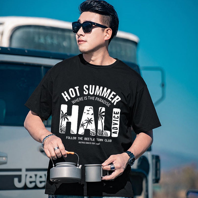 Short Sleeve T-Shirt Plus Fat Plus Size 11Xl Simple Loose Casual Fat Guy Half Sleeve A Generation Of Hair - Image 3