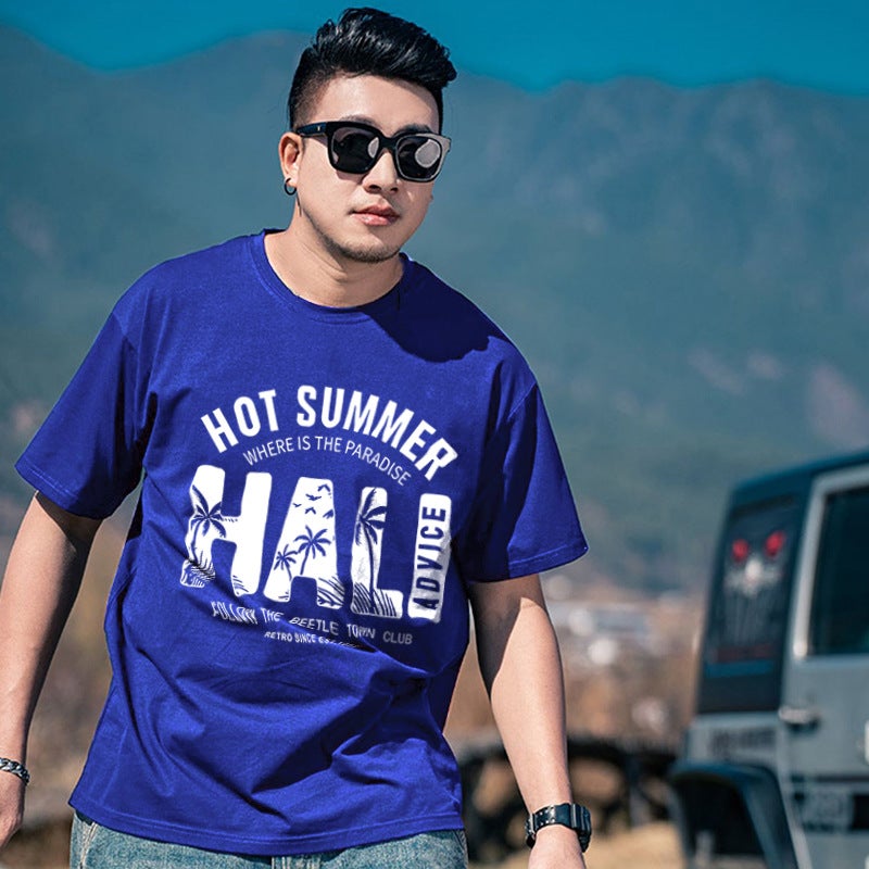 Short Sleeve T-Shirt Plus Fat Plus Size 11Xl Simple Loose Casual Fat Guy Half Sleeve A Generation Of Hair - Image 2