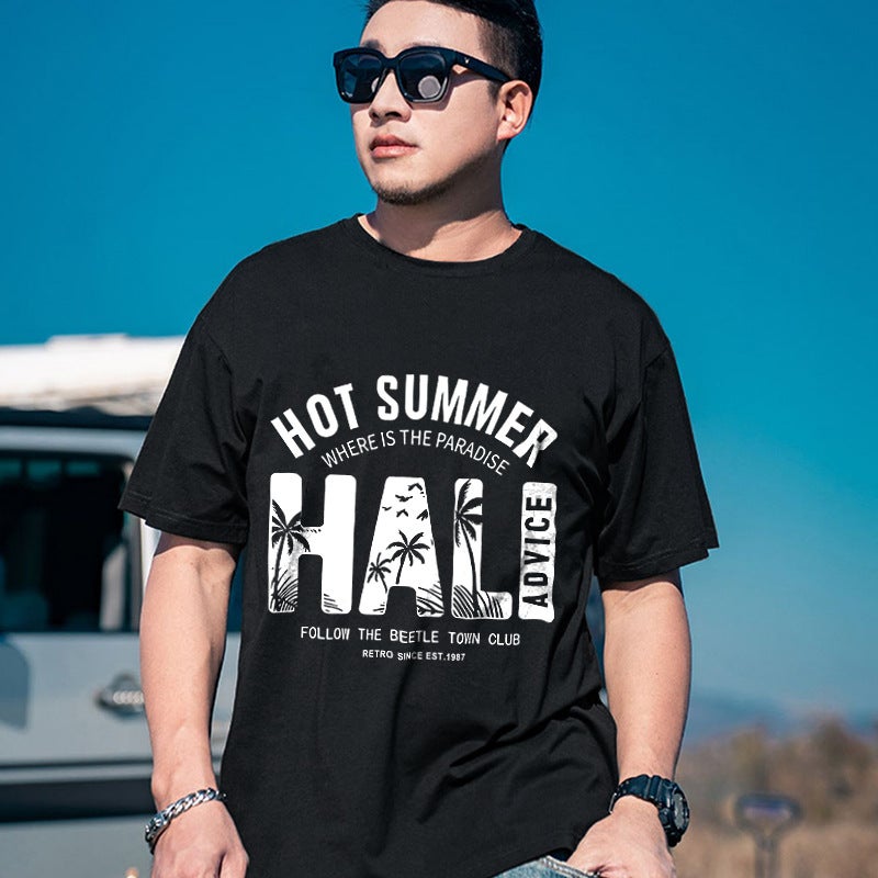 Short Sleeve T-Shirt Plus Fat Plus Size 11Xl Simple Loose Casual Fat Guy Half Sleeve A Generation Of Hair - Image 1