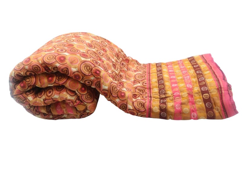 ans Original Jaipuri Razai King Size Double Bed 220x240 cm Pure Cotton Handblock Gold Print Super Soft Traditional Design Authentic Comfortable Quilt - Image 5