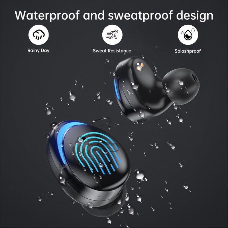 Wireless Headphones Black Bluetooth 5.3 15M Transmission Distance - 3000mAh Charging Box TWS for Daily Use & Audio Enthusiasts - Image 4