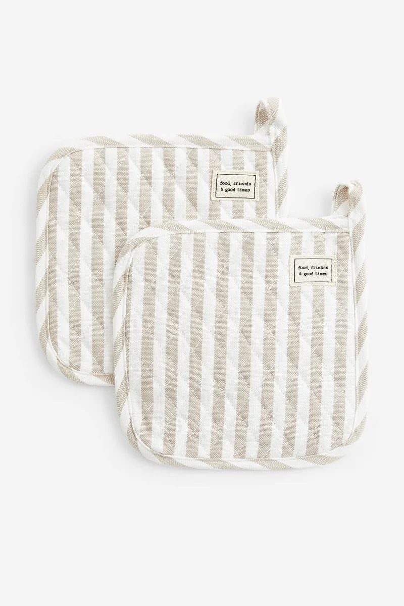 H&M 2-pack linen-blend pot holders