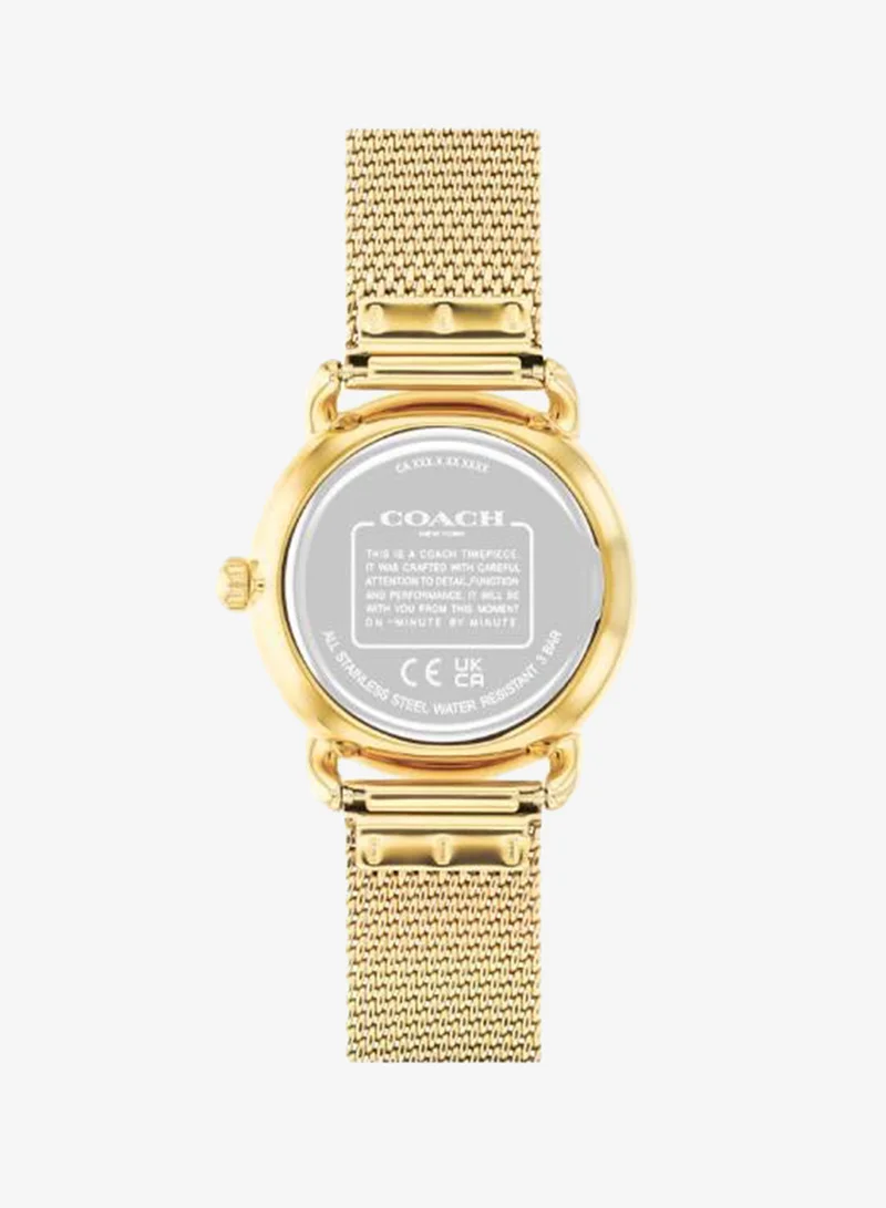 Coach 2-Hand Elliot Collection Quartz Movement Watch For Women With Gold-Tone Stainless Steel Bracelet - 14504223