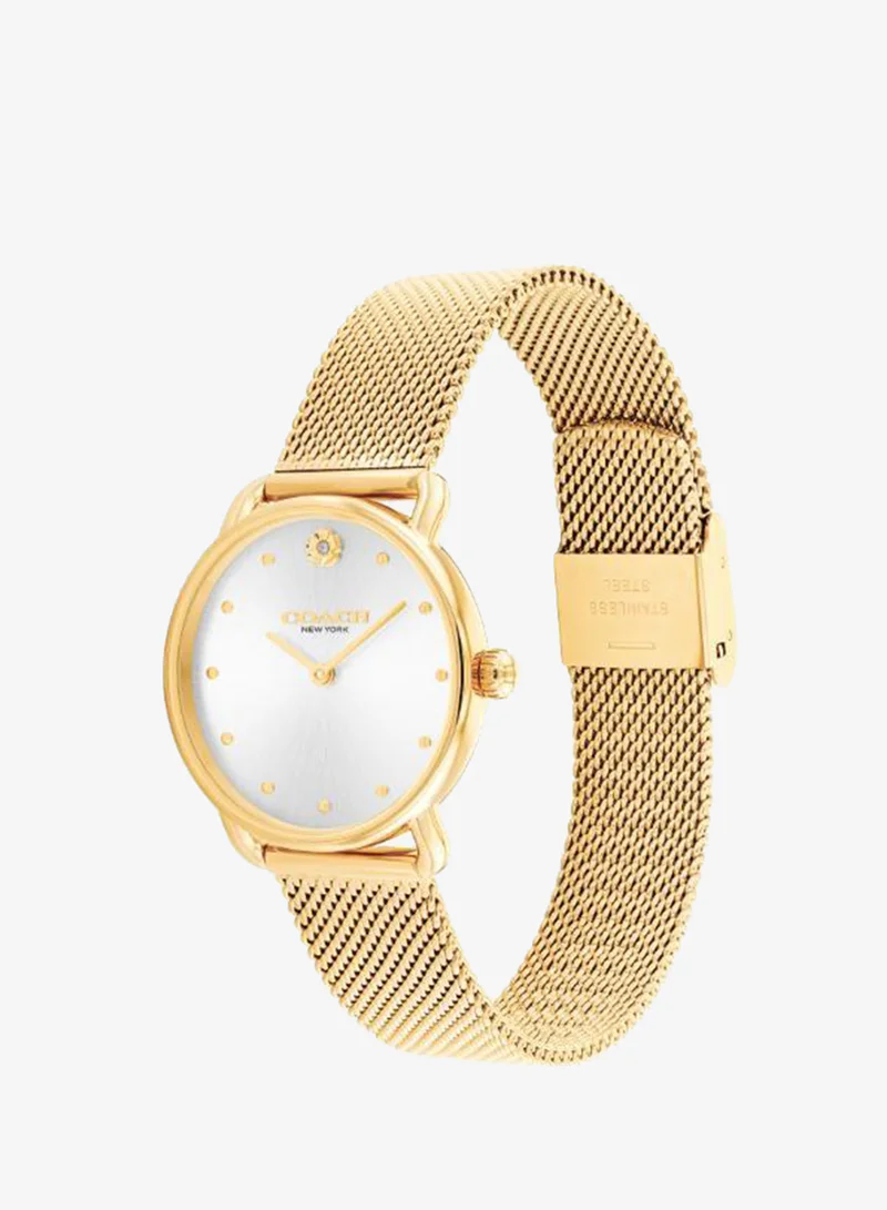 Coach  2-Hand Elliot Collection Quartz Movement Watch For Women With Gold-Tone Stainless Steel Bracelet - 14504223 for Women | Best Price UAE