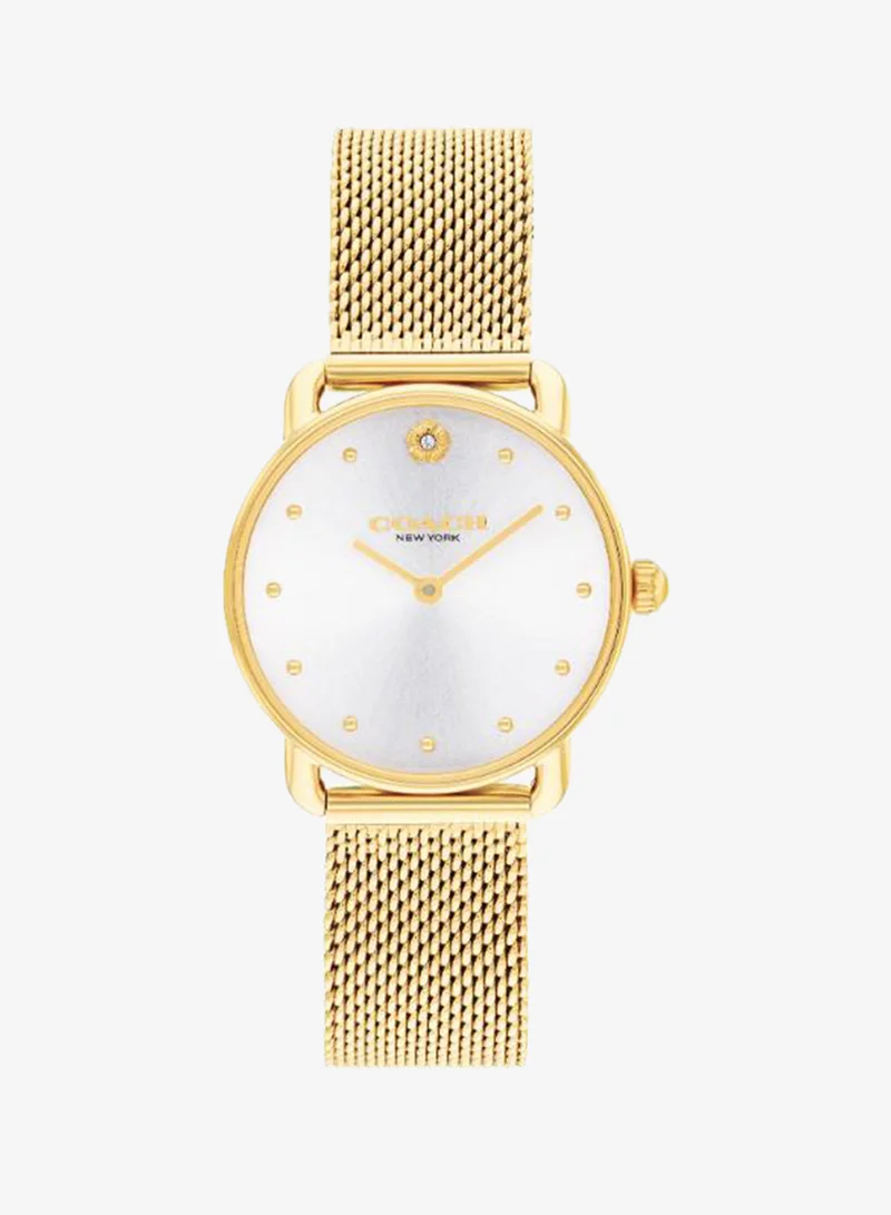 Coach 2-Hand Elliot Collection Quartz Movement Watch For Women With Gold-Tone Stainless Steel Bracelet - 14504223