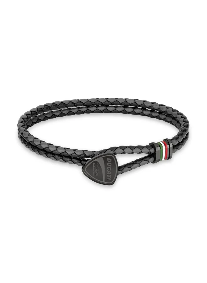 دوكاتي كورس Ducati Scudetto Black Bracelet For Men - DTAGB2137504