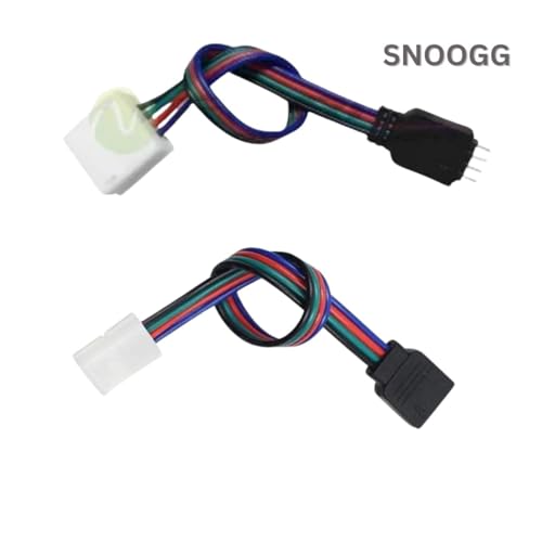 SNOOGG 10 Pack of 4 pin RGB Female and Male Needle pins Connector Other end 4 pins led Strip connectors 5 Piece of Each for Power Source and Extension of Flexible led Strips - Image 2