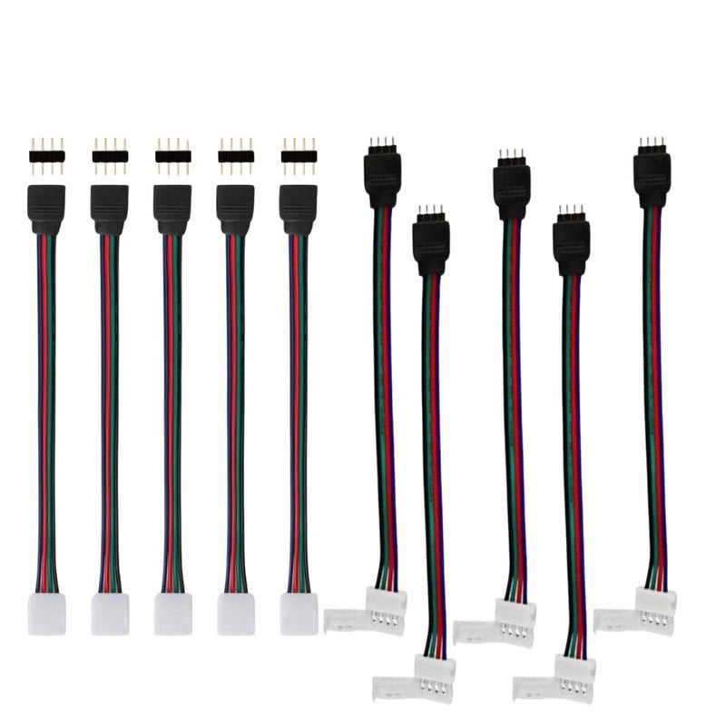 SNOOGG 10 Pack of 4 pin RGB Female and Male Needle pins Connector Other end 4 pins led Strip connectors 5 Piece of Each for Power Source and Extension of Flexible led Strips - Image 5