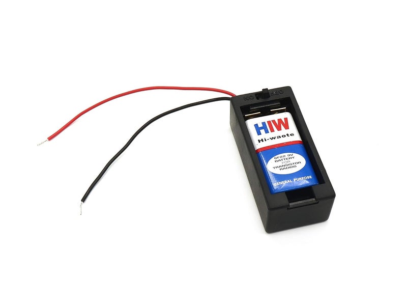 Electronicspices حامل بطارية 9 فولت (عبوة من 2) مع مفتاح تشغيل وإيقاف غطاء أسود أسلاك توصيل - Image 5