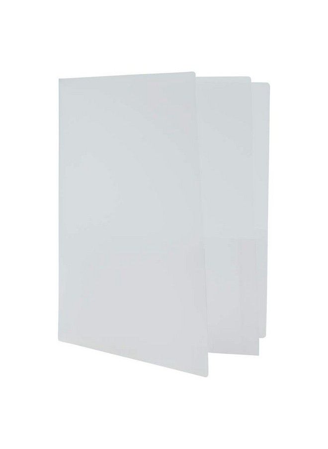 JAM Paper Heavy Duty Plastic Multi Pocket Folders 4 Pocket Organizer Clear 2 Pack  - Image 2