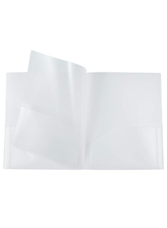 JAM Paper Heavy Duty Plastic Multi Pocket Folders 4 Pocket Organizer Clear 2 Pack  - Image 4