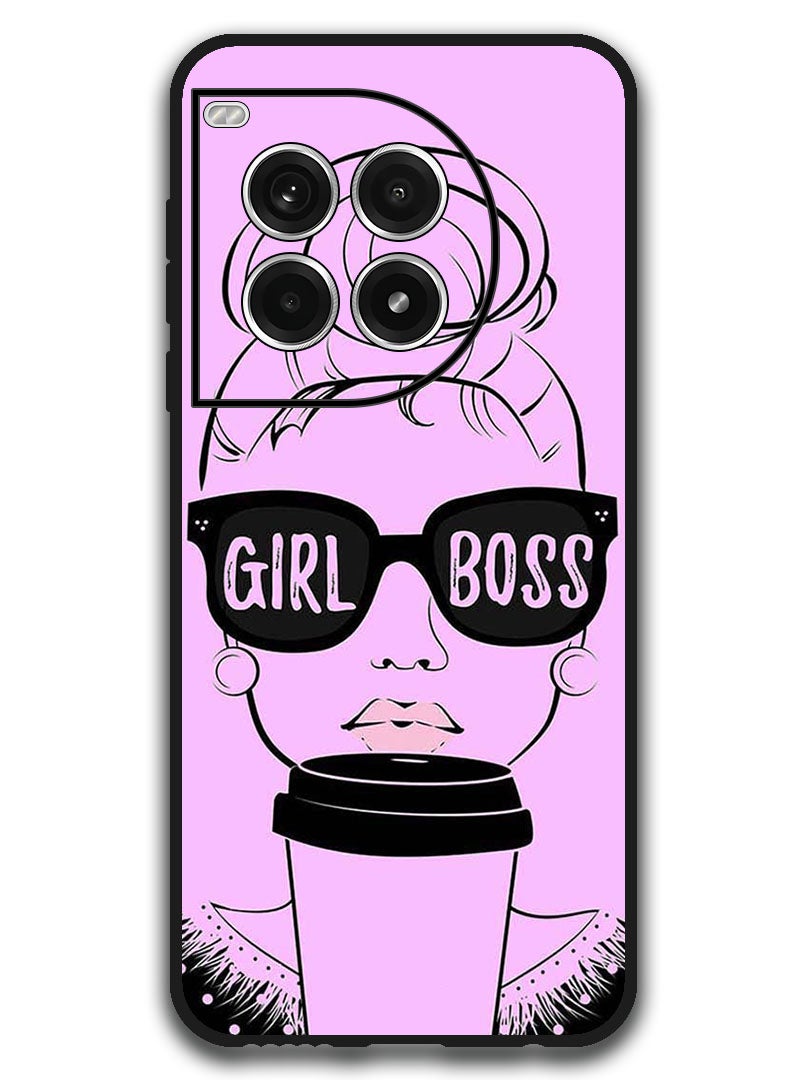 Theodor Protective Case Anti Scratch Shock Proof Bumper Cover For OnePlus Ace 3 Pro Girl Boss Pink Background - Image 1