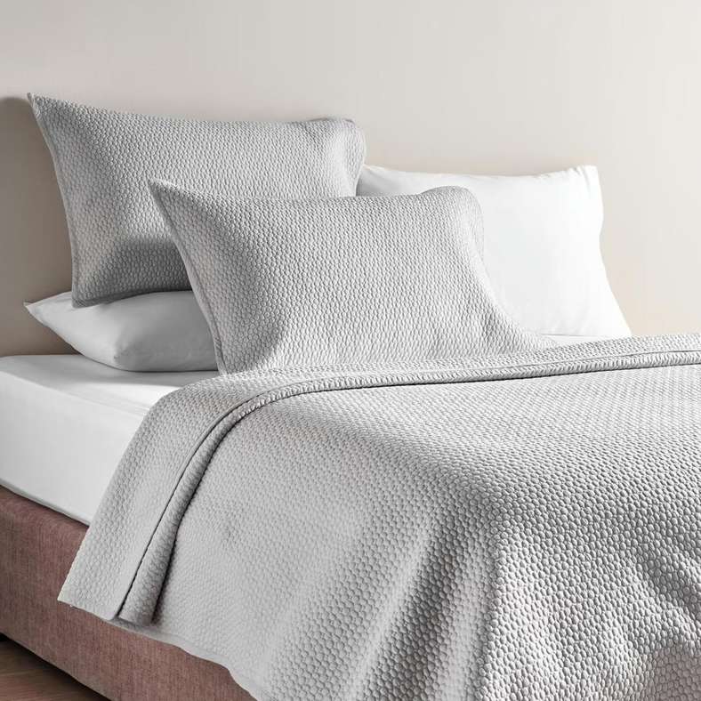 Pan Home Quilted Bedspread Set 3-Piece - Grey - Image 2