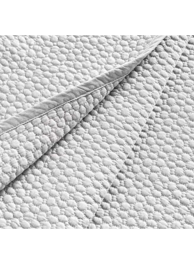 Pan Home Quilted Bedspread Set 3-Piece - Grey - Image 3