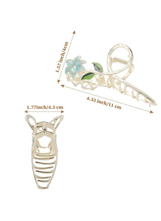 HAIMEIKANG - Aimeikang 3 Pcs Flower Metal Hair Clips For Women Large Tulip Hair Claw Clips Non Slip Strong Hold Jaw Clips Fashion Hair Accessories For Thick Thin Curly Hair(White+Blue+Pink) - Image 1