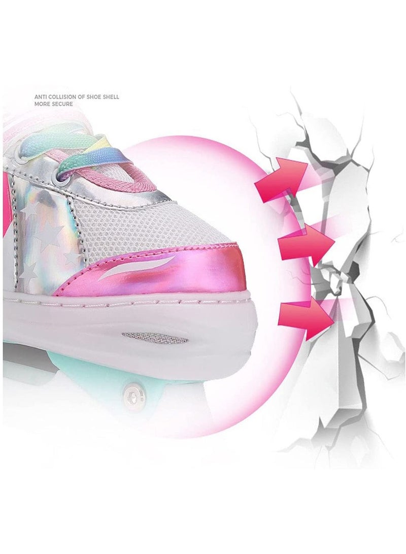 جي تي-ويل زلاجات دوارة للبنات والأطفال ، زلاجات دوارة قابلة للتعديل ، مع جميع العجلات تضيء ، مضيئًا ممتعًا للفتيات والأطفال ، زلاجات دوارة للأطفال المبتدئين - Image 3