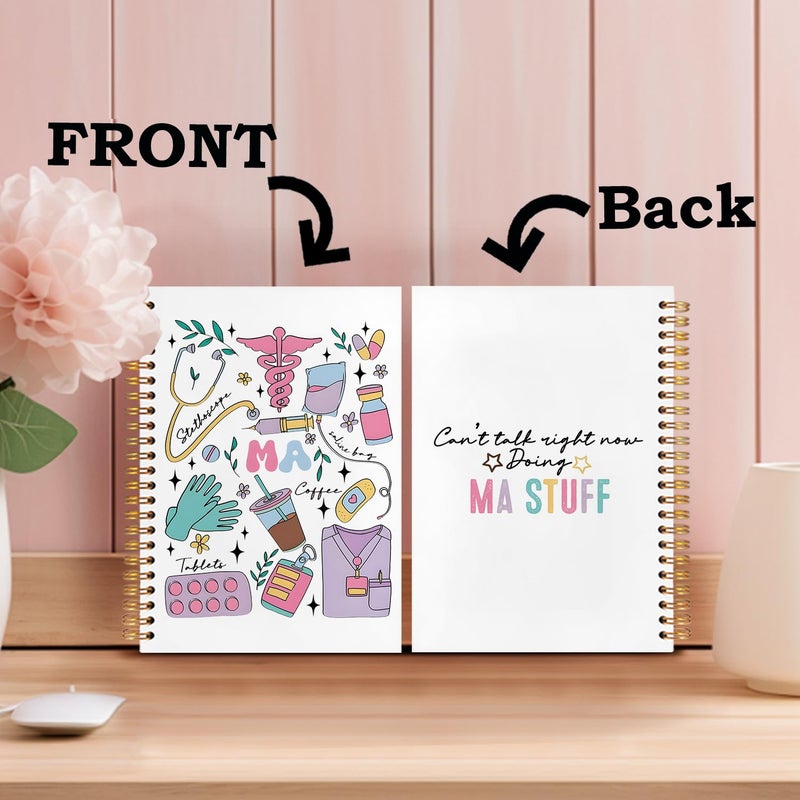 SNNDER Medical Assistant Gifts, MA Gifts for Women, MA Notebook Medical Journal Hardcover Spiral Notebook 5.5x8.3 Inch - Image 3