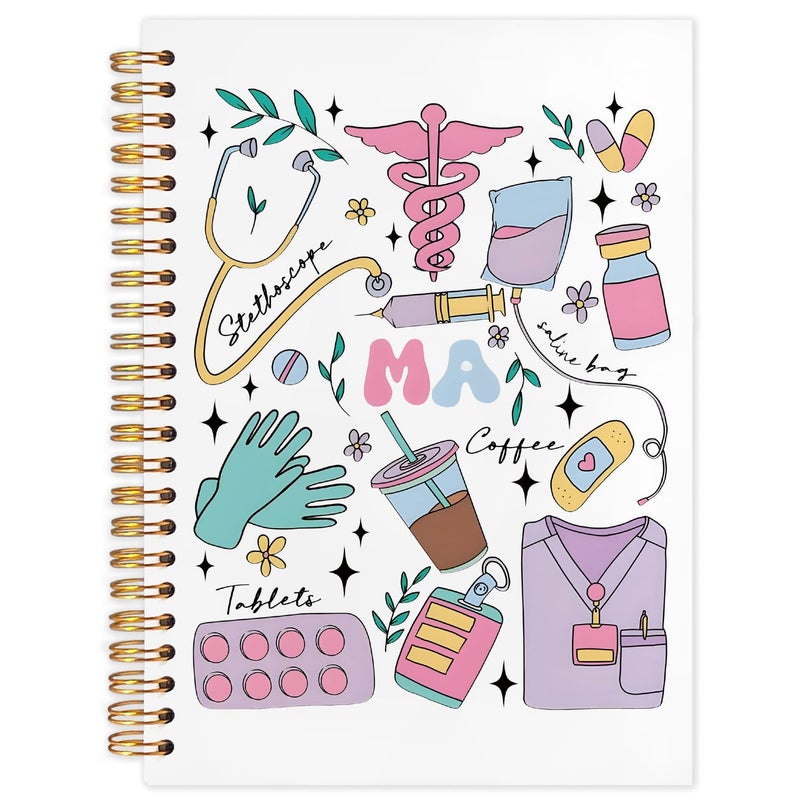 SNNDER Medical Assistant Gifts, MA Gifts for Women, MA Notebook Medical Journal Hardcover Spiral Notebook 5.5x8.3 Inch - Image 1