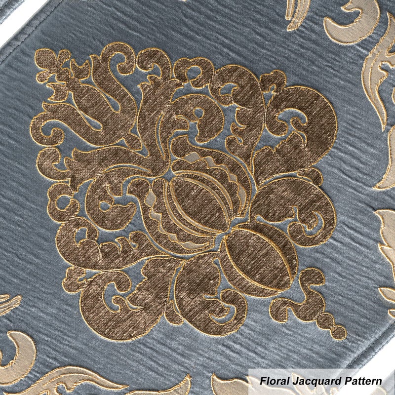 Loom and Mill Luxury Damask Placemats Set of 4  Traditional Jacquard Table Place Mats for Dining Table Kitchen Room Holiday Banquet Decoration  Double Layer Dining Table Mats(12""x18"" Grey Blue) - Image 5