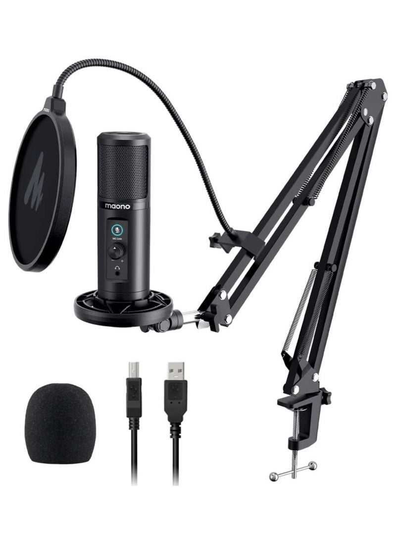 Maono - PM422 Condenser USB Microphone, Professional Studio Recording Mic with 1-Touch Mute and Mic Gain Knob for PC, Singing, Podcast, Gaming, YouTube - Image 1