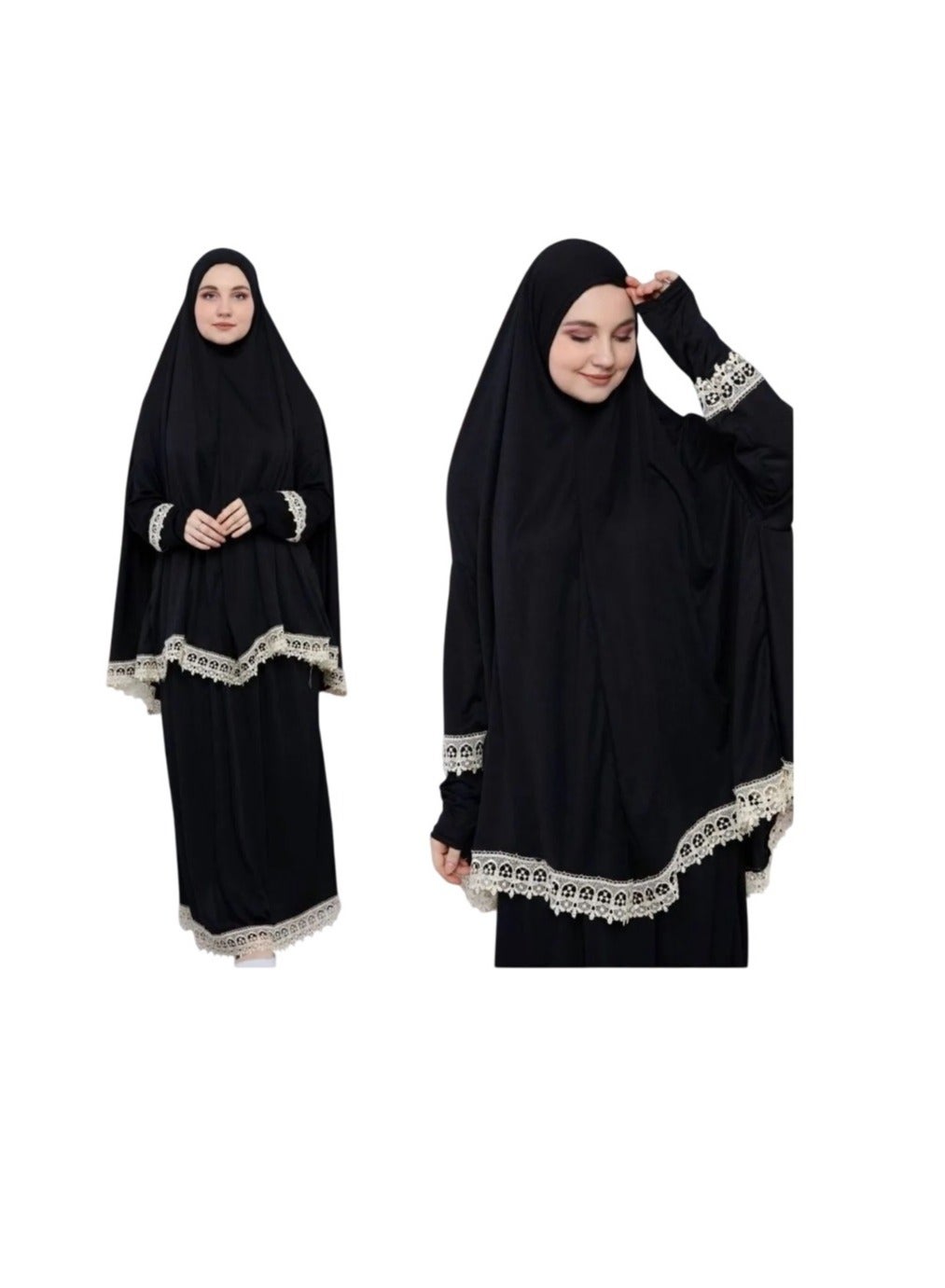 TWO PIECE SKIRT GUIPURE NON-SLIP, NON-SWEATHER Equally suitable for all body shapes and sizes PRAYER DRESS made in Türkiye...SUITABLE SIZES = S -M- L