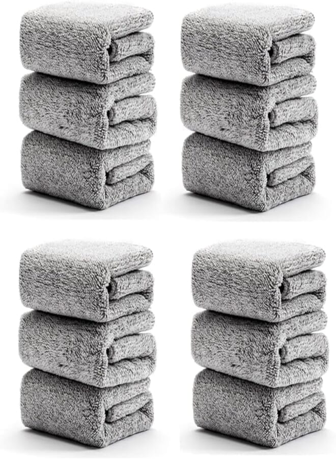 New Set of 10 Microfiber Towels - Improved Cleaning, Optimized Design, Highly Absorbent, Various Features: for Kitchen, Car, General Cleaning. Generic