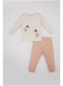 Babygirl Regular Fit Bike Neck Long Sleeve Knitted Pyjamas - 2 Pieces