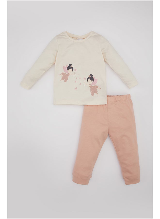 DeFacto - Babygirl Regular Fit Bike Neck Long Sleeve Knitted Pyjamas - 2 Pieces - Image 1