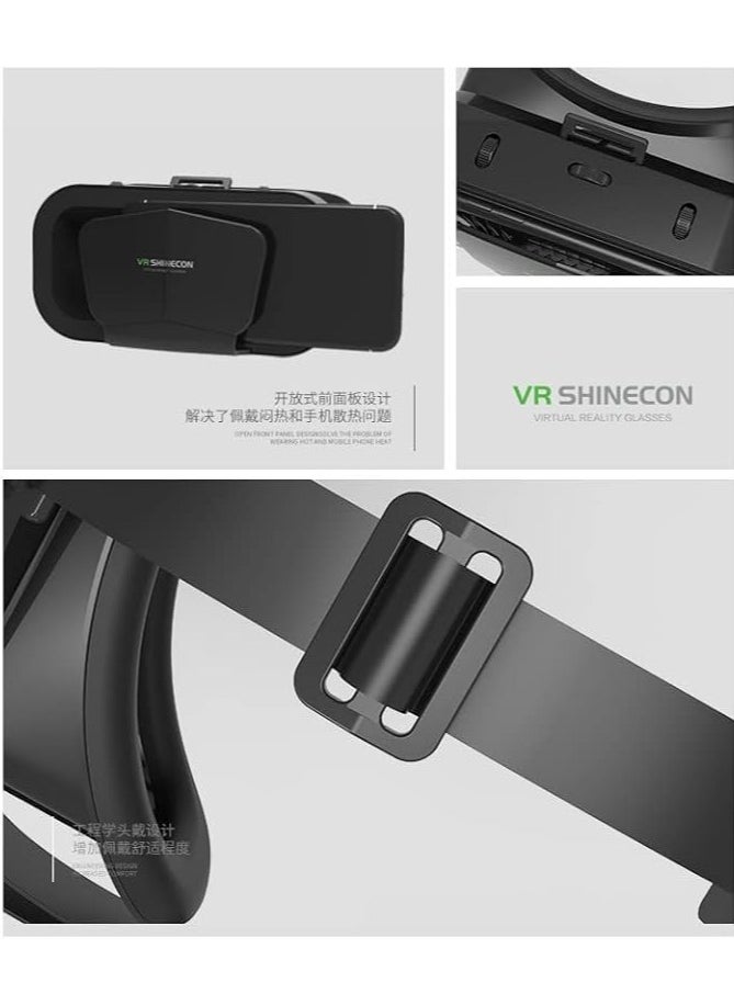 Generic SHINECON Virtual Reality VR Headset 3D Glasses Headset Helmets VR Goggles for TV, Movies & Video Games Compatible iOS, Android &Support 4.7-7 inch  - Image 5