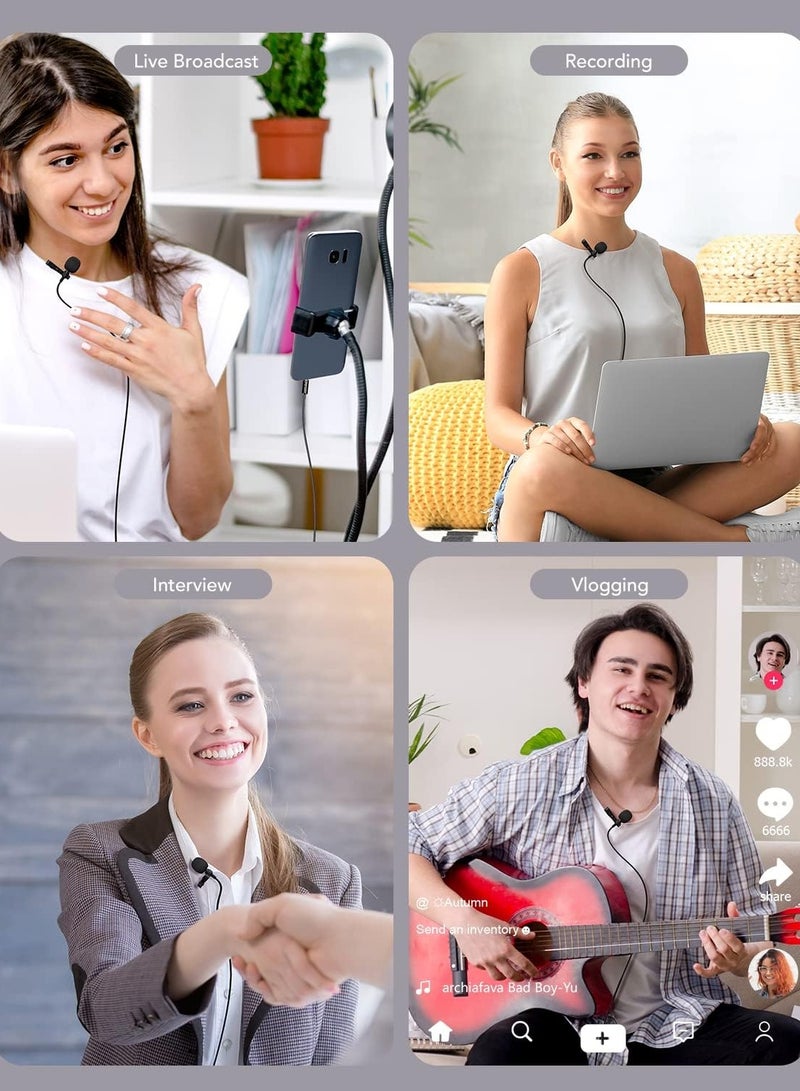 دراكلاو ميكروفون لافاليير بمشبك، مكثف متعدد الاتجاهات سلكي بمشبك للبث المباشر على يوتيوب، متوافق مع جهاز إرسال الميكروفون اللاسلكي Rode Wireless GO II 2 DJI، CM5 - Image 2