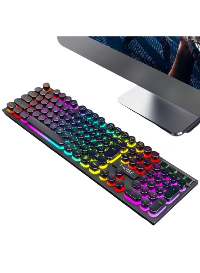 EBMINI New Wired Illuminated Mechanical Tactile Keyboard - Image 1