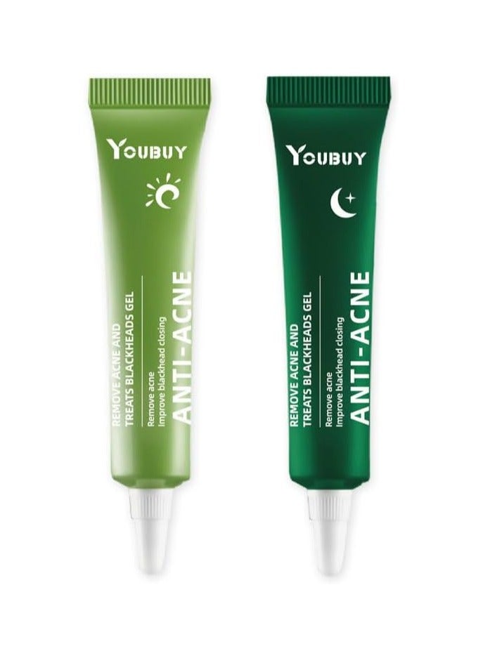 NALACAL Anti Acne Removal Cream - Acne Treatment Spot and Blackheads Treatment - Day & Night Acne Gel Set - Moisturizing Skincare Fade Acne Spots Oil Control Shrink Pores - For All Skin Types (2x30ml) - Image 1