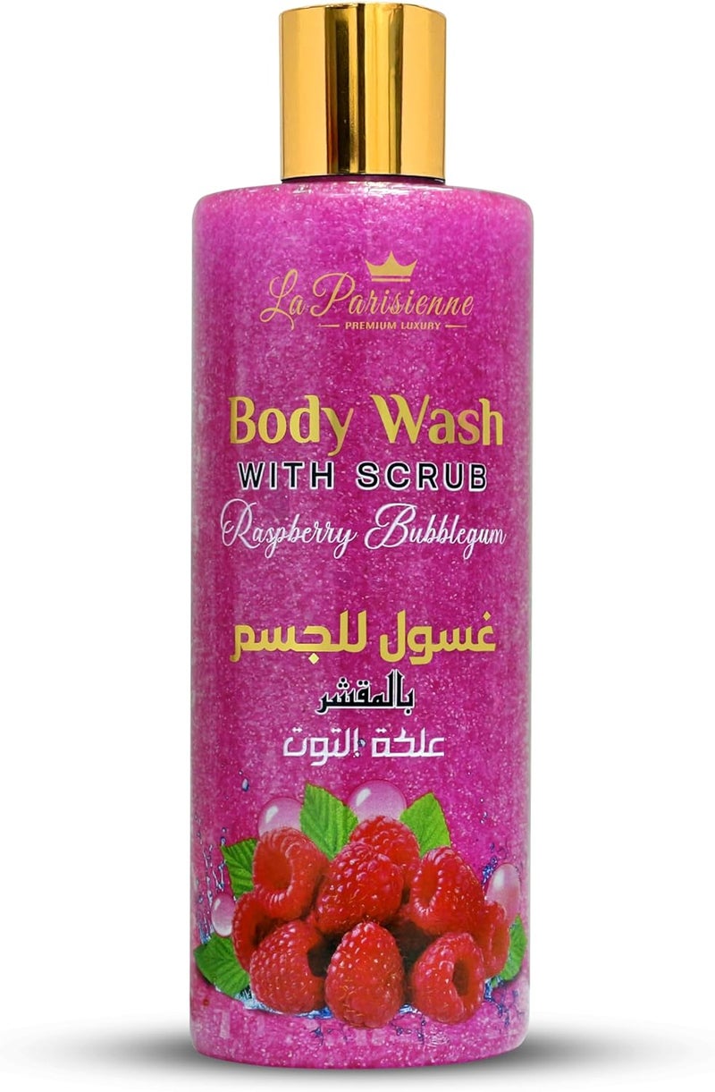 ECOLYTE+ La Parisienne Premium Body Wash with Scrub - Raspberry Bubblegum Scent, 500 ml - Image 1