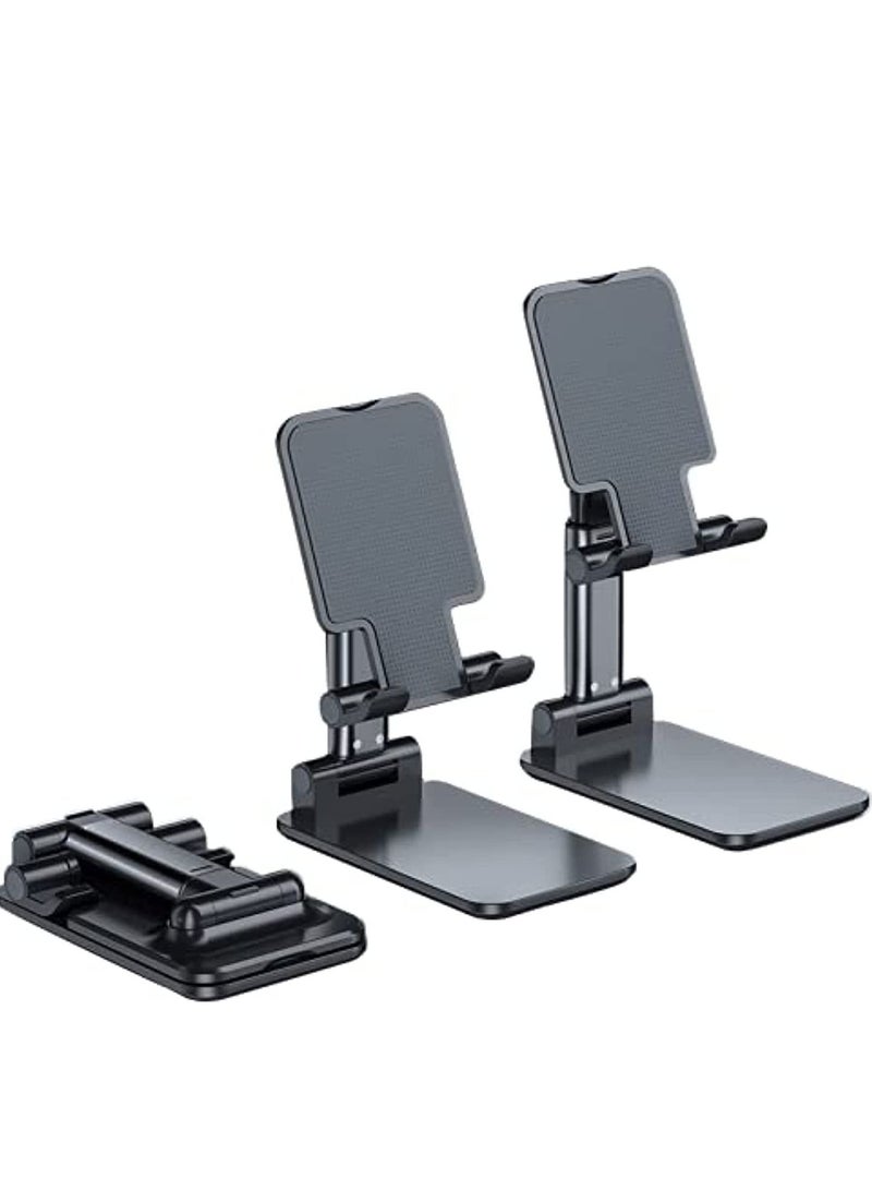 Adjustable Cell Phone Stand, Foldable Portable Phone Stand Phone Holder For Desk, Desktop Tablet Stand Compatible With Smartphone, Ipad, And Tablets Black, Wstt351