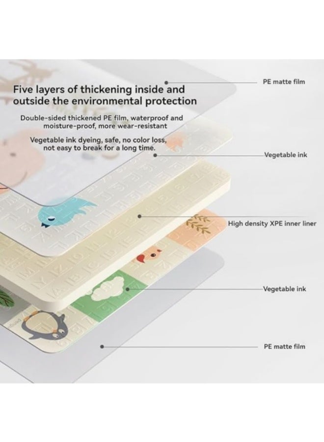 PureTuti Baby Play Mat, 200 * 180 * 1.5CM Waterproof Non-Slip Large Reversible Playmat Crawling Mat, Extra Thick Soft Baby Playmats for Playing or Camping Mat Bedroom Living Room Carpet Area (Animal) - Image 3