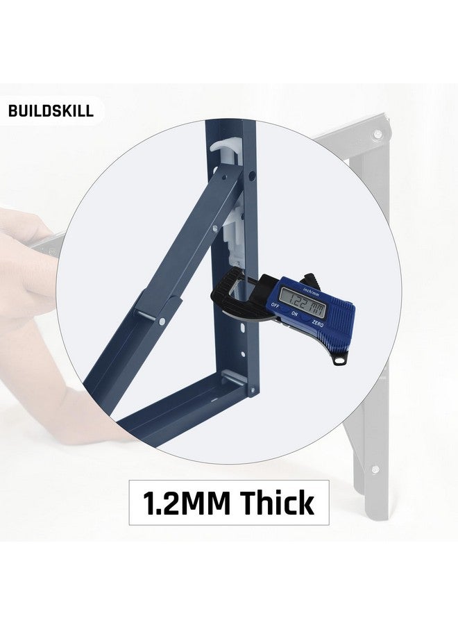 BUILDSKILL حامل رف قابل للطي 24 بوصة من بيلد سكيل، حامل طاولة قابل للطي بسمك 1.2 مم، مقاوم للتآكل وتصميم موفر للمساحة، حوامل للرفوف الجدارية ومحطات العمل، للاستخدام المنزلي والمكتبي (رمادي دا) (مجموعة من 2) - Image 5